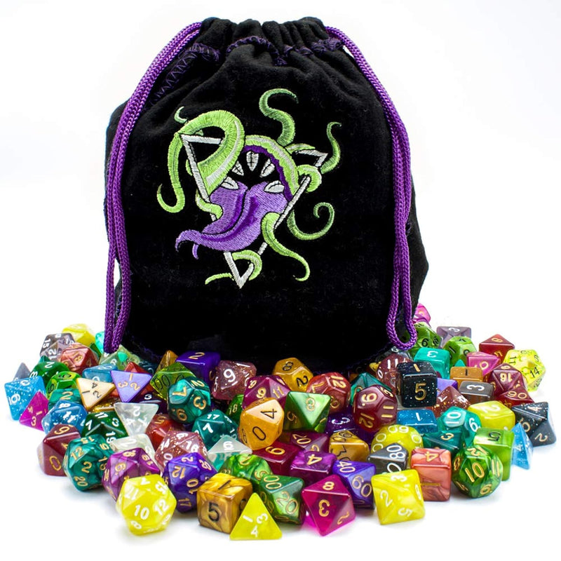 Dnd Dice Set 140 Pieces Total (20 Sets Of 7 Dice In Unique Colors) & Storag
