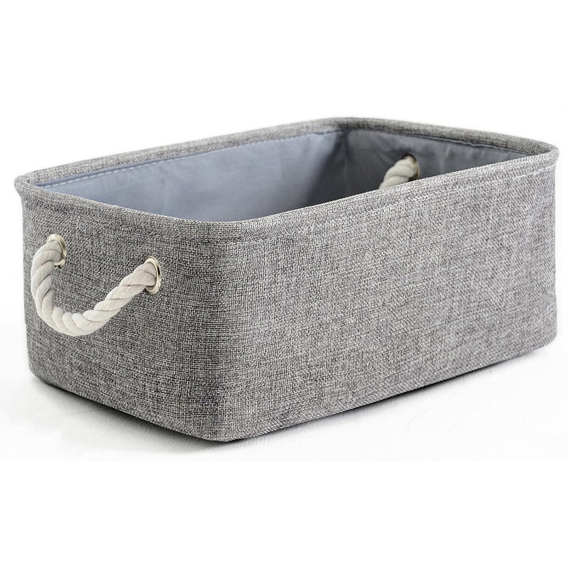 Storage Bins For Shelves - 11.8X7.9X5.2 Inch Grey Small Storage Baskets For Orga