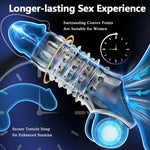 Penis Sleeve & Cock Ring Set For Men 5 Pcs, Elastic Enhancement Sleeves With Delay Ring, Support For Stronger Erection And Extended Intimacy, Reusable Transparent Couples Sex Toy Kit