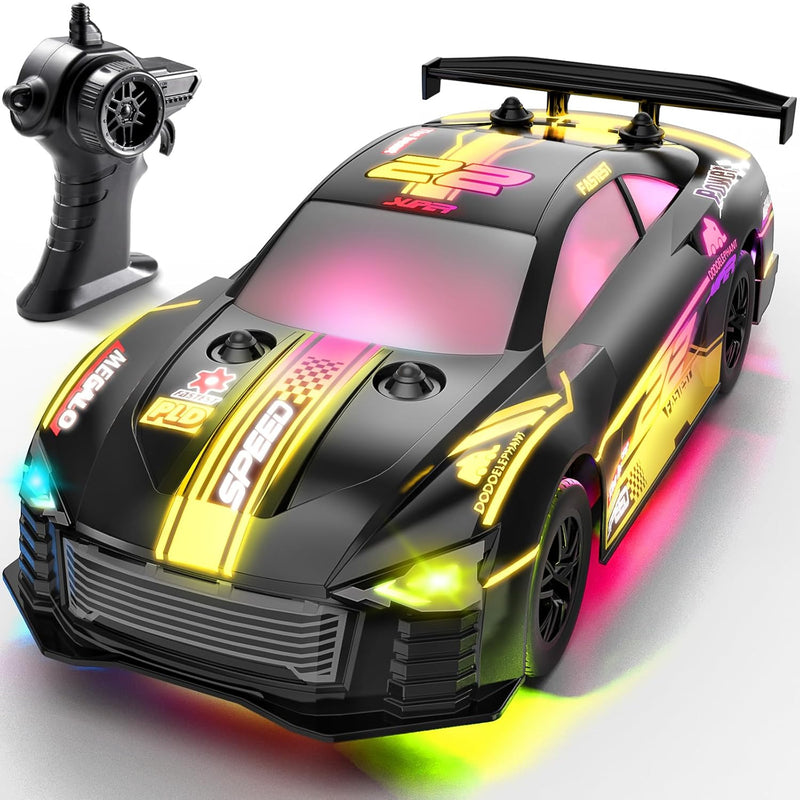 Rc Car 1:24 Scale, 4Wd High Speed Remote Control Car With Led Lights, 2.4Ghz N