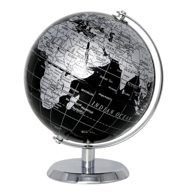 World Globe Black Dia 5.5 Inch Mini Educational Globe Of Earth Metal Base M