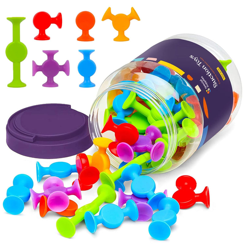 Suction Construction Bath Toys For Children, 50 Pcs Motor Skills, Hand Eye