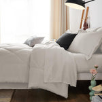 Queen Bed In A Bag 7-Pieces Comforter Sets With Comforter And Sheets Beige All Season Bedding Sets With Comforter, Pillow Shams, Flat Sheet, Fitted Sheet And Pillowcases