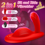 Women Sex Toys Riding Dildo Vibrator – Dual Stimulation With Insertable G-Spot Shaft & Clitoral Stimulator Pad, Hands-Free Cushion Base, Soft Silicone Adult Sex Toy