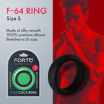 F-64 100% Liquid Silicone Cock Ring For Erection Enhancement - Smooth Penis Ring Sex Toy For Men & Couples - Stretches 2X Its Size - 1.22" (31Mm) Inner Diameter - Adult Sex Toys (Black, Small)