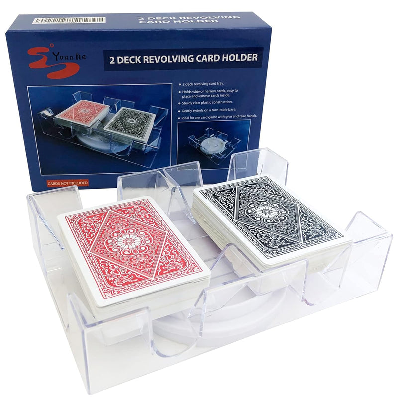Yuanhe 2 Deck Rotating-Revolving Playing Card Tray, Card Holder