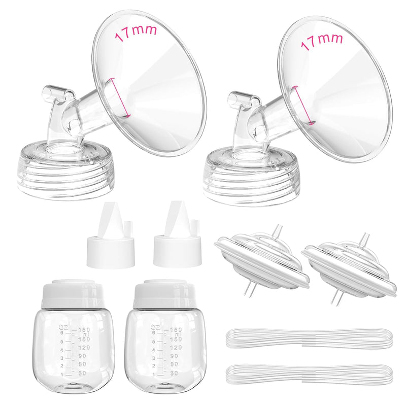 Spectra Replacement Pump Parts For S1/S2/9 Plus/Synergy Gold, Not Original Accessories, Breast Pump Parts Include Spectra Flange 17Mm/Duckbill Valve/Backflow Protector/Tubing/Bottles