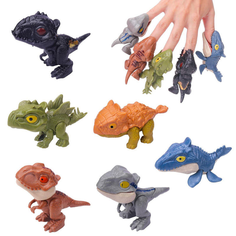 6Pcs Dinosaur Action Figures With Movable Mouths, Dino Figure Chomp Toy Gifts