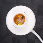 1pcs White Hanging Light Cord E27 Light Bulb Socket to 2-Prong with On/Off Switch (about 80mm base & 9.2ft wire)