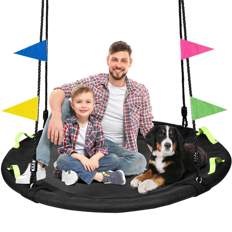 48 Inch Tree Swing, Larger Saucer Flying Swing For Whole Family, 900Lbs Wei