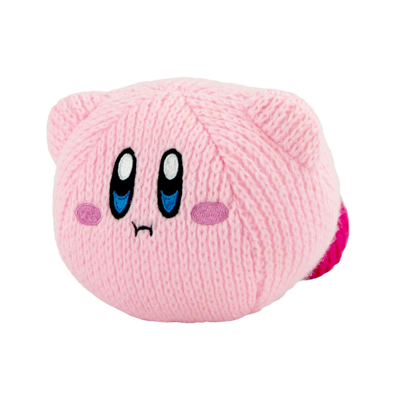 TOMY Nuiguru Knit Kirby Plush - Waving Kirby Plushie - Crochet Plushies - C