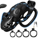 Sex Toy Electric Shock Male Chastity Cage, Chastity Devices Cock Cage With 7 Vibrations 7 E-Stim Intensities Remote Control, Bondage Gear Penis Cage With Invisible Lock 4 Rings, Bdsm Sex Toys For Men