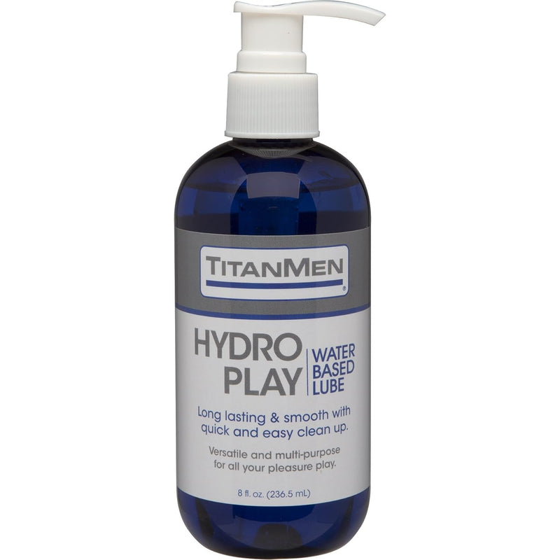 Titanmen - Hydro Play Water Based Lube - Long Lasting & Smooth With Quick & Easy Clean Up - Versatile And Multi-Purpose For All Your Pleasure Play - 8 Fl Oz (236.5 Ml)