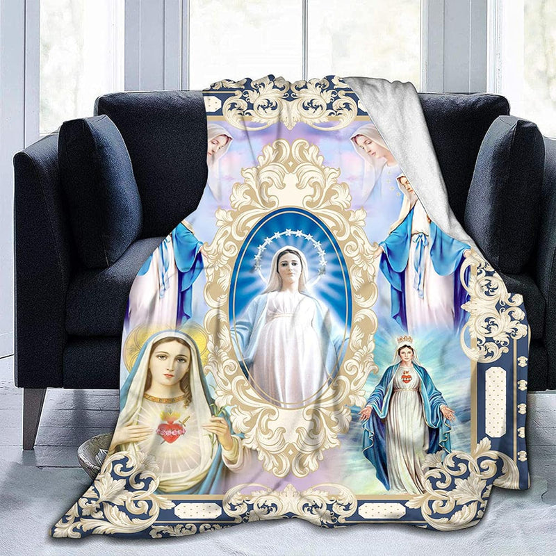 Ultra Soft Virgin Mary Blanket Lightweight Microfiber Plush Our Lady Of Guadal