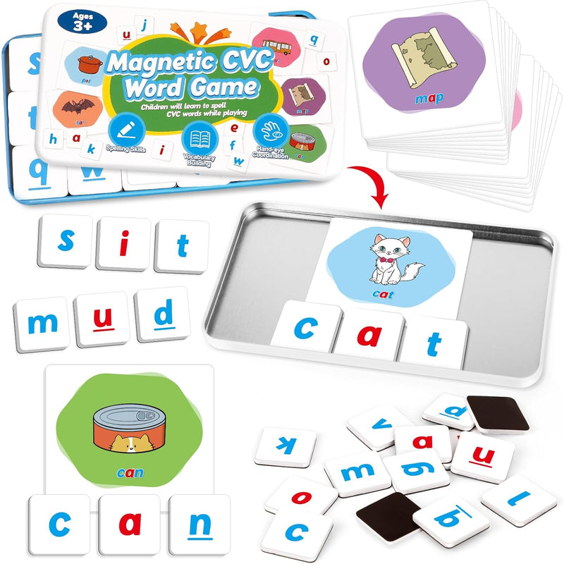 Cvc Word Games,Magnetic Letters & Flash Cards,Phonics Games,Alphabet Learni