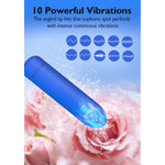 Mini Bullet Vibrator for Women: Waterproof Silicone Clit Vibe 10 Modes