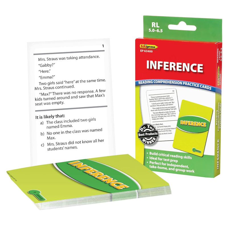 Edupress Reading Comprehension Practice Cards, Inference, Green Level (EP63