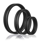 Ringo Pro Lg – Black Silicone Penis Ring 3-Pack – Stretchy, Comfortable Rings For Men – Reusable Couples Toy For Enhanced Performance