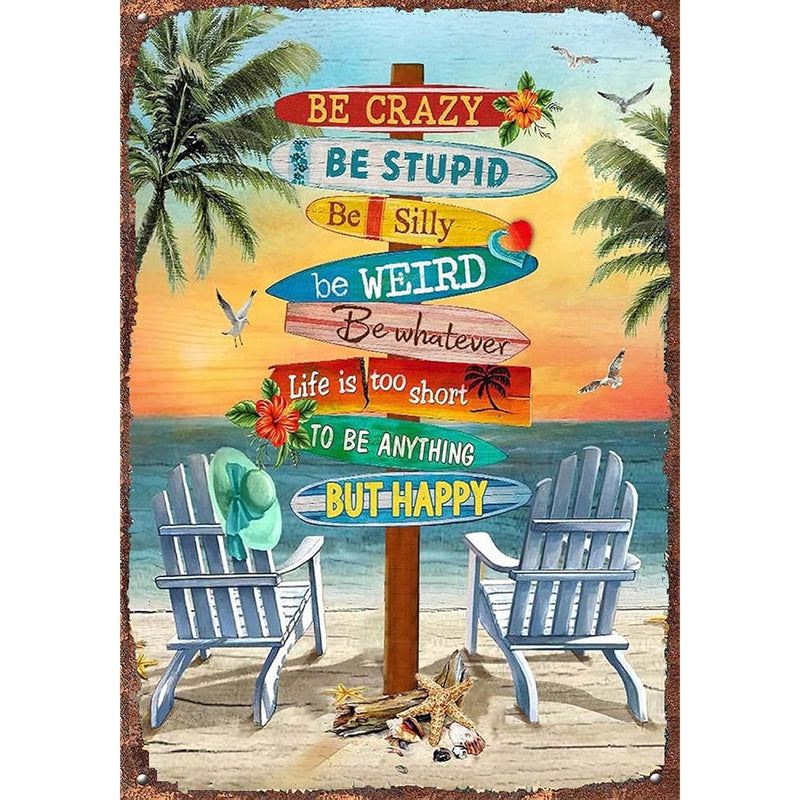 Retro Tin Signs Vintage Signs Beach Canvas Print Surfing Boards8X12Inch