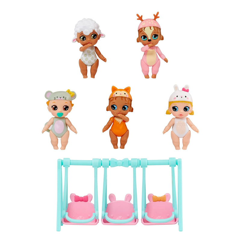 Surprise Mini Babies Woodland Themed Bundle Value Playset With 5 Collectibl