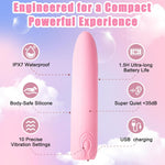 Bullet Vibrator Sex Toys For Women,10 Powerful Vibration Modes & 35Db Whisper-Quiet, Fully Waterproof Mini Rechargeable Clit Stimulator For G Spot Nipple, Lipstick Vibe Sex Toy