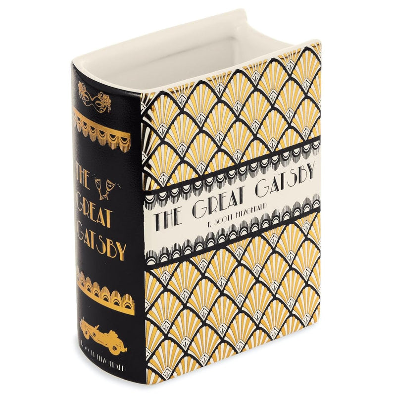 Steel Mill & Co Book-Shaped Decorative Vase, Ceramic Vases For Home Decor, Cut