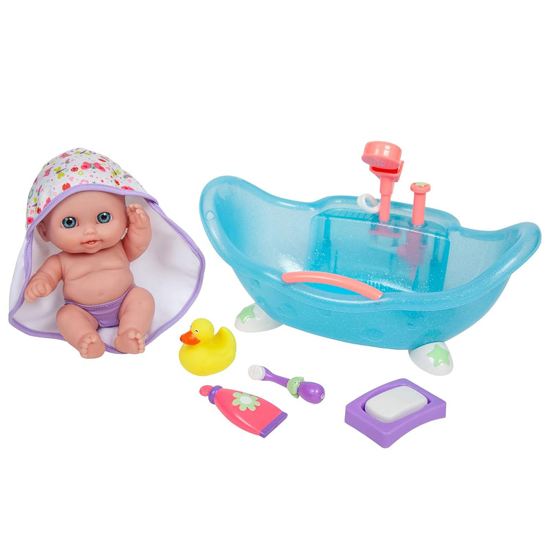 Lil Cutesies 8.5" All Vinyl Doll And Real Working Bath Set Posable And Washabl