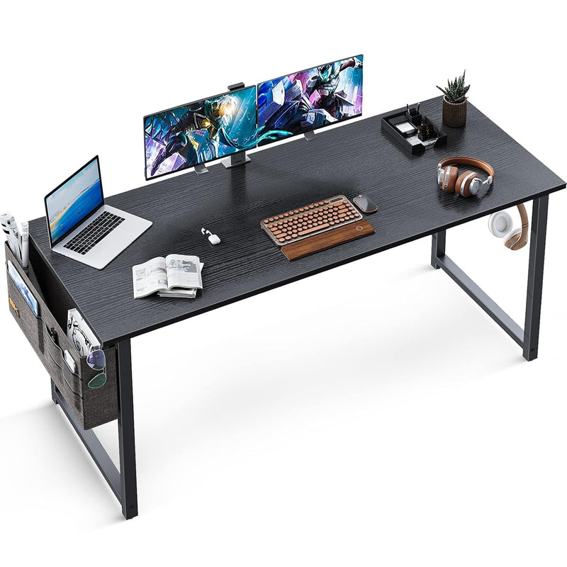Computer Writing Desk 55 Inch, Sturdy Home Office Table, Work Desk With A Stor