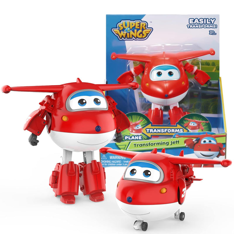 Super Wings Toys, Jett Transformer Toys 5 Inch, Airplane Toy for Kids 3-5 Y