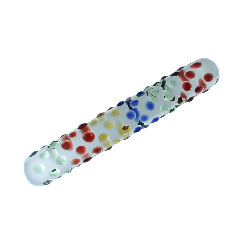 Glass Pleasure Wand, Rainbow Mege Nubby