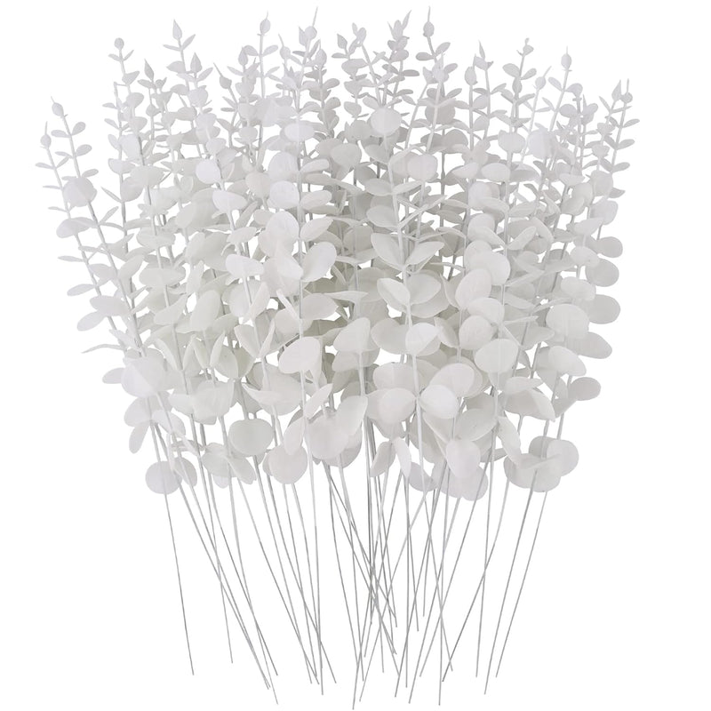 36 Pcs White Eucalyptus Stems Artificial Eucalyptus Leaves Decor Eucalyptus Br