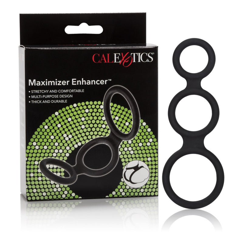 Maximizer Silicone 3-Ring Design Erection Enhancer, Black (43059)