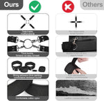 7-Piece BDSM Bondage Set with Adjustable Cuffs, Cross Strap & Blindfold for Couples