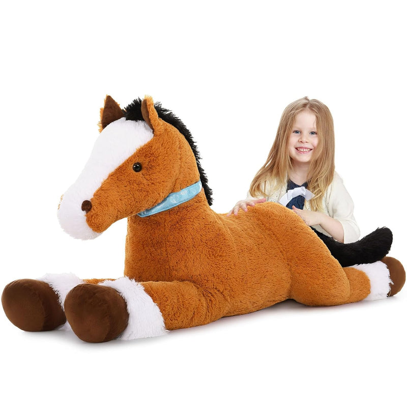 Large Horse Plush Stuffed Animal, Big Horse Plush Toy, Jumbo Stuffed Horse,