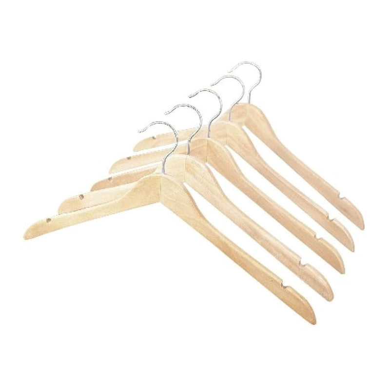 Natural Wood Dress Or Shirt Hangers (Set Of 5)