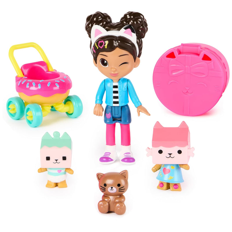 Gabby's Dollhouse, Kitty Care Figure Set with Gabby, Baby Box, Baby Benny B