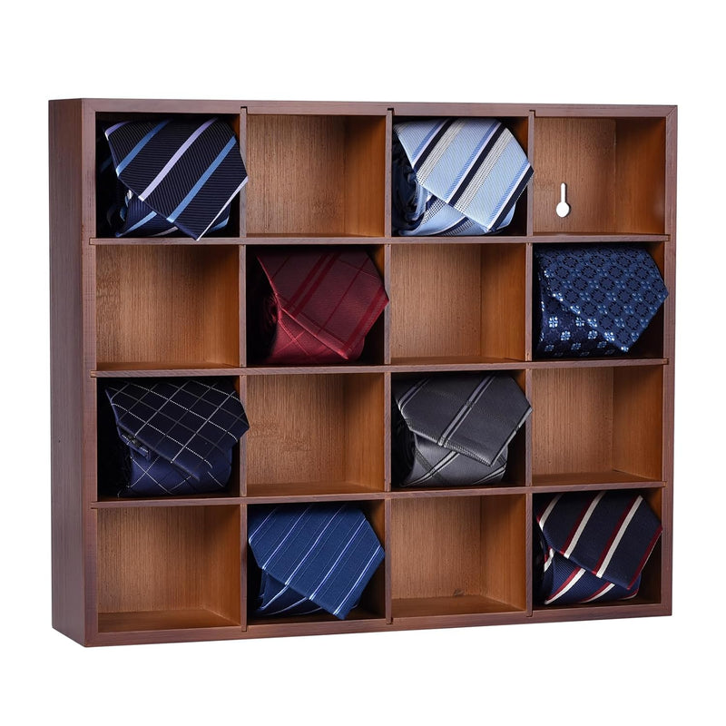 Tie Organizer Wall Mounted Tie Rack,Tie Box For Men,Tie Storage Box Organizer Wi