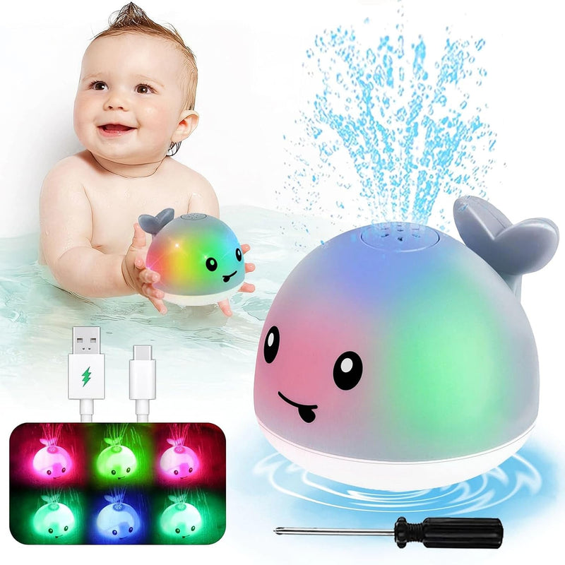 Toddla Whale Bath Toy Sprinkler Bath Toys For Toddlers 1 3 Light Up Water W