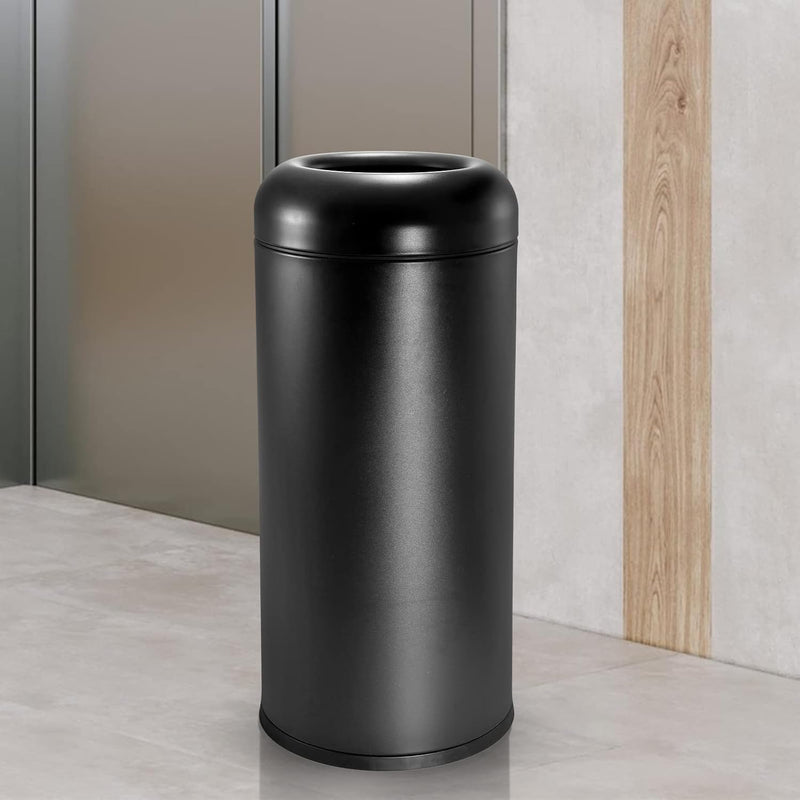Commercial Trash Can,60L Large Capacity Baking Paint Craft Matte Black Stainless