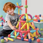 64-Piece Magnetic Sticks and Balls Building Set for Kids Ages 4-8