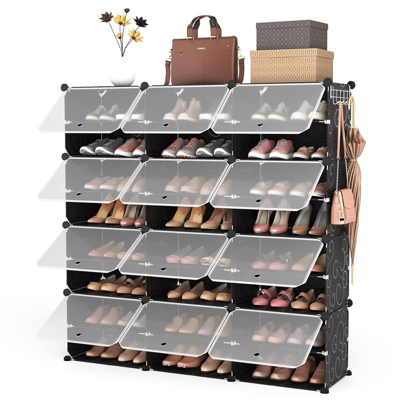 Portable Shoe Rack Organizer 8-Tier Shoe Cabinet 48-Pair Shoe Organizer Shoe Sto