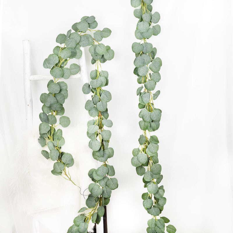2Pcs Eucalyptus Garlands Artificial Greenery Garland Faux Silk Eucalyptus Vine