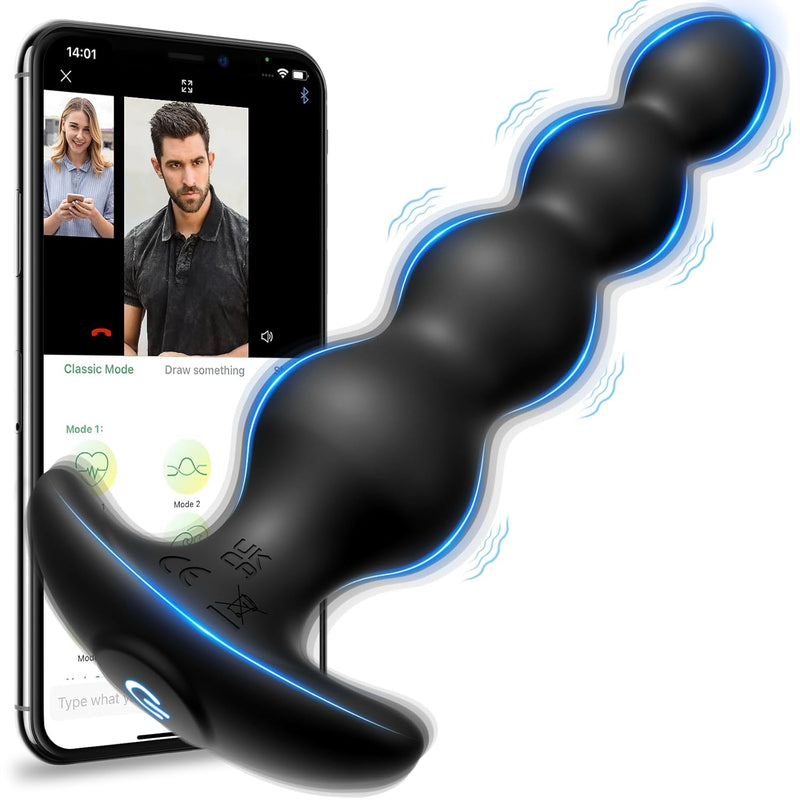 Vibrating Anal Beads Sex Toys - Vibrating Butt Plug With App Control 9 Vibrating Modes, Rechargeable Silicone Prostate Massager & G-Spot Vibrator, Adult Sex Toys For Men Women Couples Pleasure
