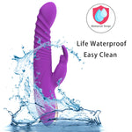 G Spot Vibrator Dildo Rabbit Vibrators Massager For Women, 3 In 1 Adult Sex Toys Clitorals G Spot Stimulator Vibrating Women Sex Toy Full Silicone Waterproof And Portable With 8 Vibration Modes Purple