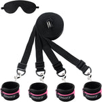 BDSM Restraint Kit with Eye Mask, Hand & Ankle Cuffs, Straps & Rope for Couples