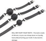 Adjustable Silicone Breathable Ball Gag for Adult Bondage Restraint Play (Black)