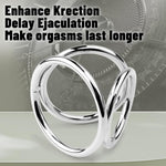 Metal Penis Ring, Triple Cock Ring Penis Loop Sex Toy For Men, S