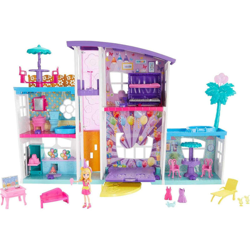 Polly Pocket Playset with 3-inch Doll & Party Accessories, Poppin' Party Pa