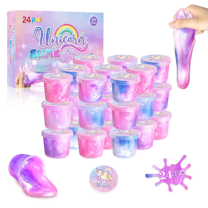 24 Pack Unicorn Slime Party Favors For Kids Slime Cup Bulk Diy Stress Relief P