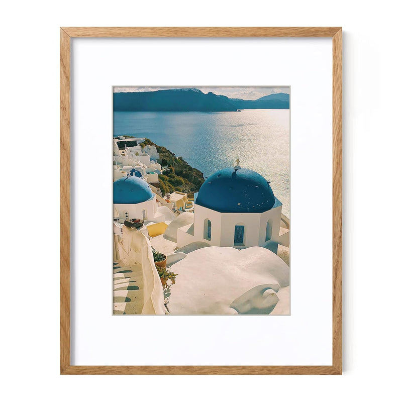 16X20 Picture Frame With Mat For 11X14, Solid Oak Wood Poster Frame With Tempe